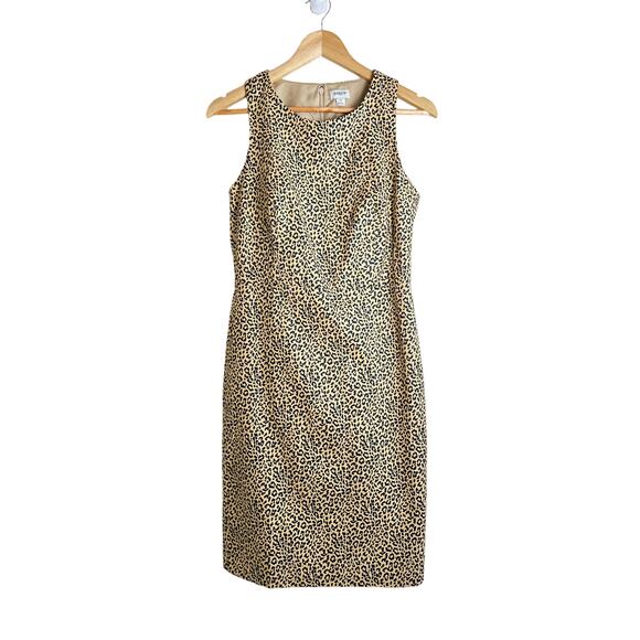 J. Crew Women's Sleeveless Animal Leopard Print Shift Dress Preppy Workwear 4 - Picture 1 of 9